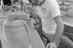 Robert Grampre is owner of Sawyer Canoes, Oscoda; 1976.