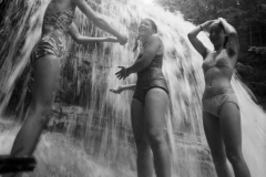 Bathers soap up at Sable Falls, Grand Marais; 1976.