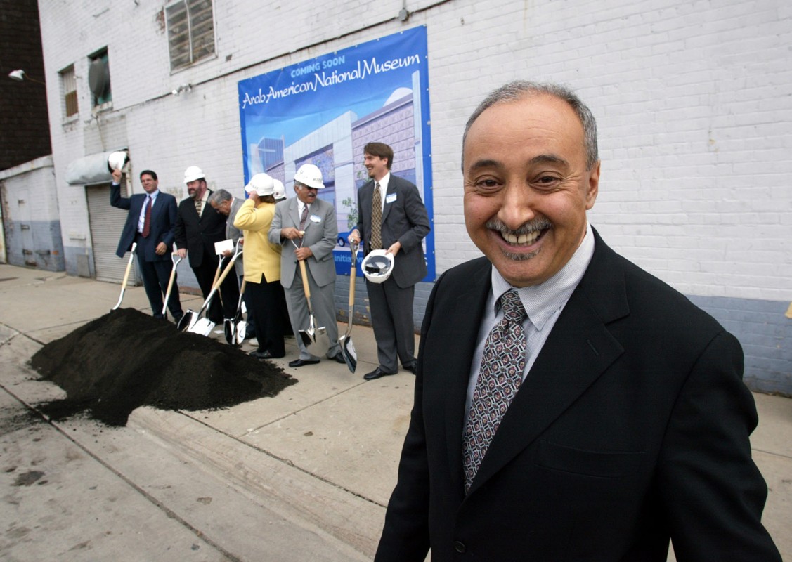 ACCESS director Ismael Ahmed beams at the groundbreaking ceremony for the Arab American National Museum in 2003.