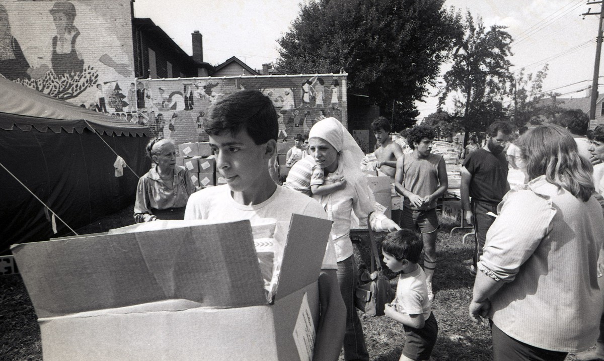 The southend community comes out in support of ACCESS after an arson fire, 1983.