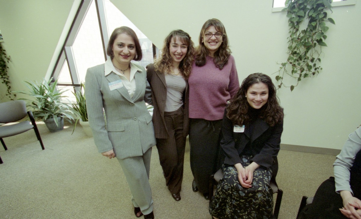 ACCESS staff at an event; 2000. Rashida Tlaib, center right.