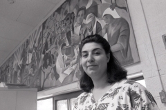 Huwaida Anouti in the ACCESS offices, 1995.
