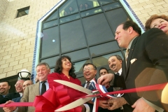 ACCESS dedicates a new facility; 1999. Steve Yoikich, Pete Pestillo, Linda Hallick, Ismael Ahmed, Mayor Mike Guido, Joyce Olkowski.