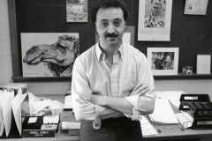 Ismael Ahmed in the ACCESS offices; 1987.