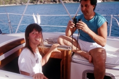 Bareboat charter out of Tortola through the British Virgin Islands; 1988. Ismael and Peggy Ahmed.
