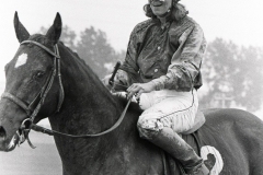 In 1977 Northville Downs held full racing. We followed the days of jockey Ramon Perez on the course, in practice and behind the scenes. 
Another jockey was recovering from injuries.